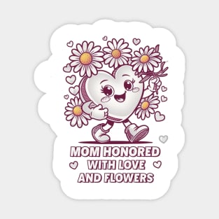 mom honored buy kids with love and flowers Sticker
